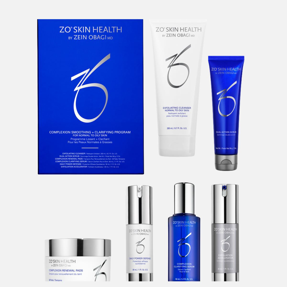 ZO Skin Health by Zein Obaji – Complexion Smoothing + Clarifying Program ערכה לעור שמן ונוטה לאקנה זו סקין