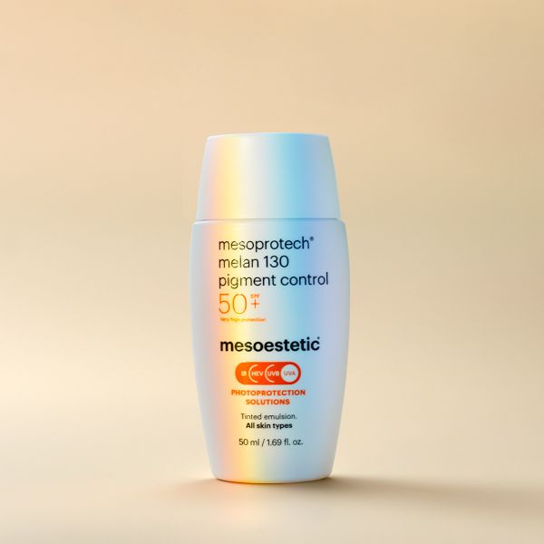 Mesoestetic – Melan 130 SPF 50+ Tinted (50ml) קרם הגנה עם גוון לעור עם פיגמנטציה מזואסתטיק