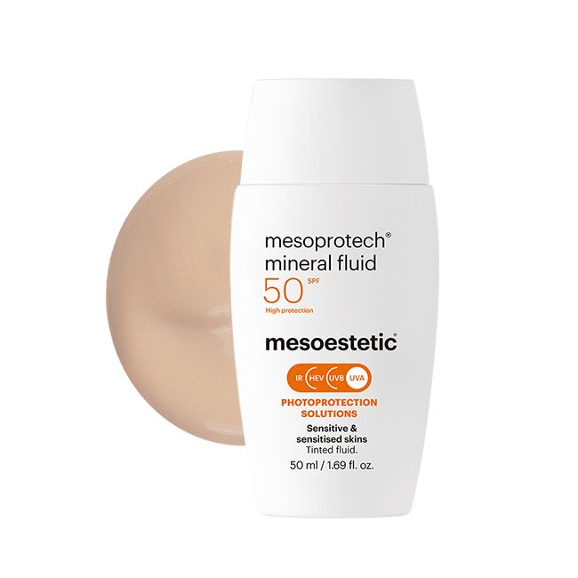Mesoestetic - Mesoprotech® Mineral Fluid SPF50 (50ml) קרם הגנה מינרלי עם גוון מזואסתטיק